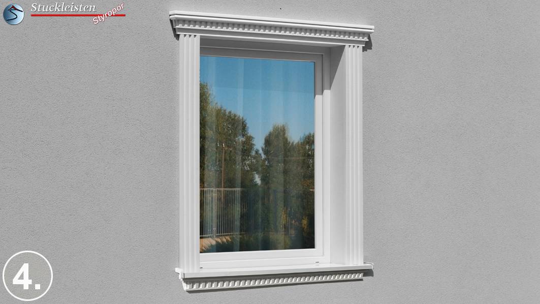 Fensterumrahmung L106P Fassadengestaltung Fassadenprofil Gesims Stuckprofile 