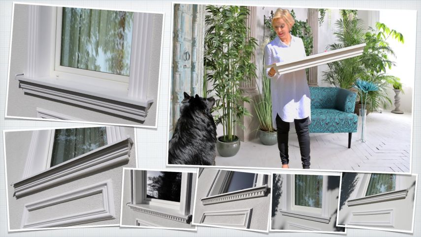 Gesimse, Fensterbänke und dekorative Rahmen