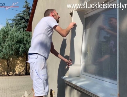 Hochwertige Tür- und Fensterumrahmung mit Stuckprofilen und Laibungsplatten