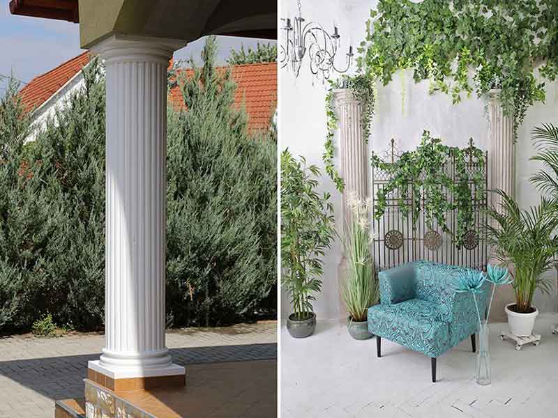 Elegante Dekosäulen im Innen- und Außenbereich