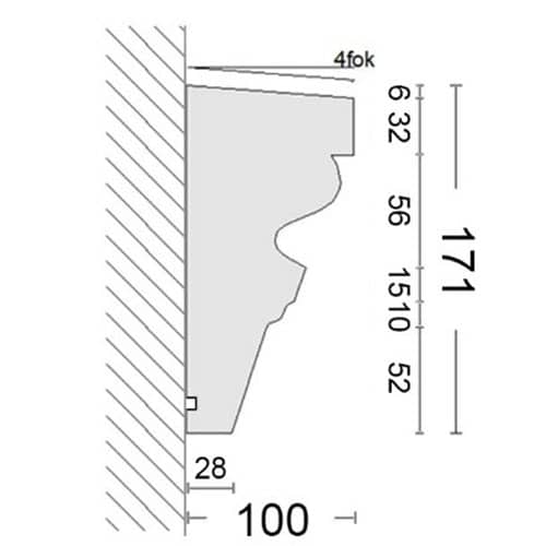 Querschnitt durch das Gesimsprofil Ostbayern 163