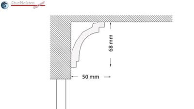 Querschnittdarstellung Zierleiste Bayern 10