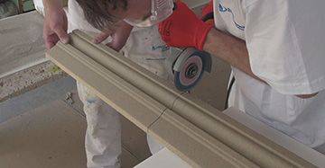 Beschichtung mit Trennschleifer schneiden