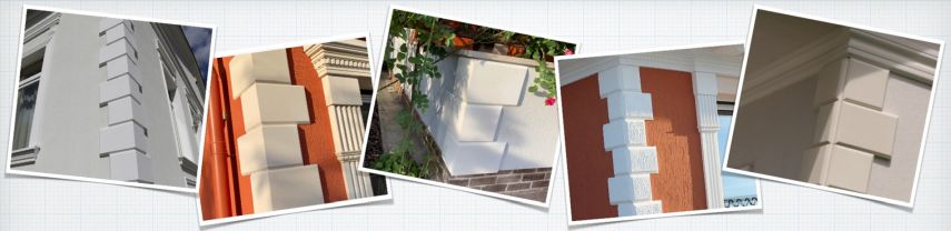 Bossenelemente für Hausecken